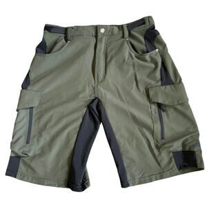 Men’s MTB Mountain Bike Olive Green Biking Shorts Size XL